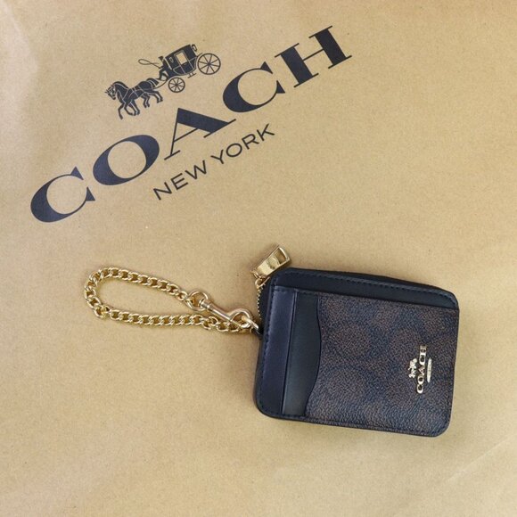 COACH ZIP CARD CASE IN SIGNATURE CANVAS CW883 IMXAQ - Picture 5 of 12